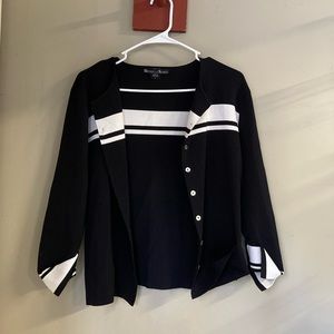 Vintage Michelle Nicole Black Stripe Cardigan Sweater L